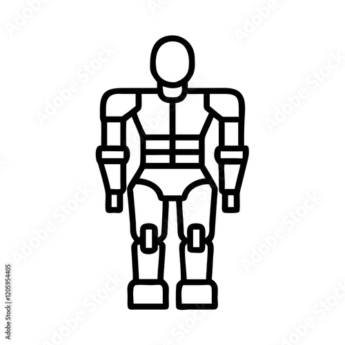 exoskeleton suit icon, exoskeleton suit line art - simple line art of exoskeleton suit, perfect for exoskeleton suit logos and icons