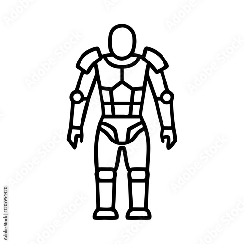 exoskeleton suit icon, exoskeleton suit line art - simple line art of exoskeleton suit, perfect for exoskeleton suit logos and icons
