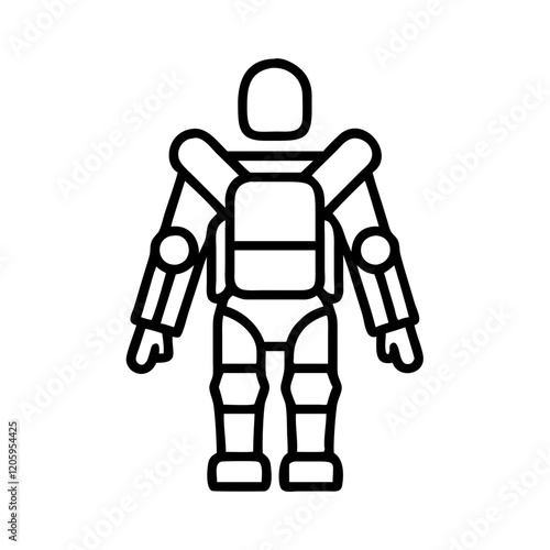 exoskeleton suit icon, exoskeleton suit line art - simple line art of exoskeleton suit, perfect for exoskeleton suit logos and icons