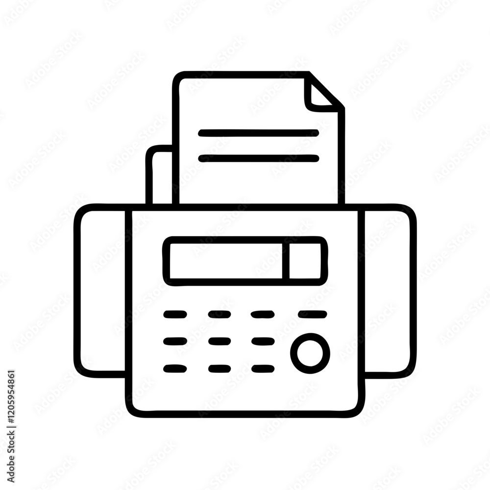 fax machine icon, fax machine line art - simple line art of fax machine, perfect for fax machine logos and icons fax machine icon, fax machine line art - simple line art of fax machine, perfect for fax machine logos and icons