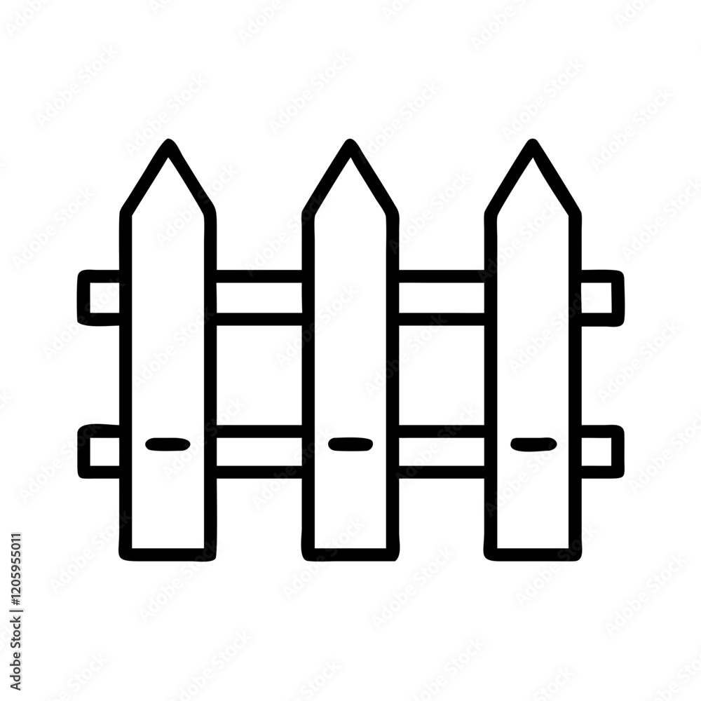 fence icon, fence line art - simple line art of fence, perfect for fence logos and icons fence icon, fence line art - simple line art of fence, perfect for fence logos and icons