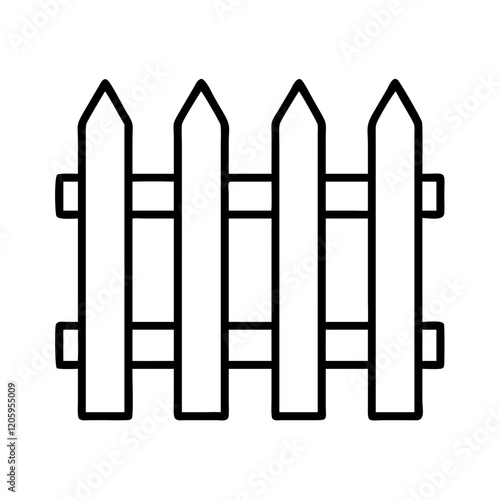 fence icon, fence line art - simple line art of fence, perfect for fence logos and icons