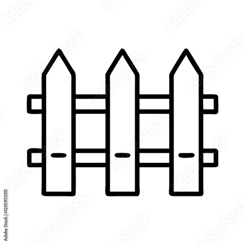 fence icon, fence line art - simple line art of fence, perfect for fence logos and icons