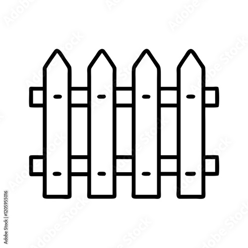 fence icon, fence line art - simple line art of fence, perfect for fence logos and icons