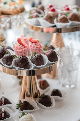 luxury wedding candy bar sweets on the table