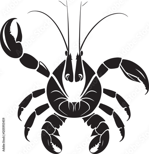 the shrimp silhouette, shrimp vector image
