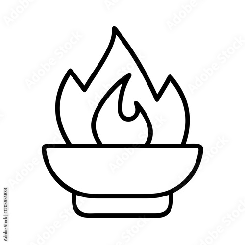 fire icon, fire line art - simple line art of fire, perfect for fire logos and icons