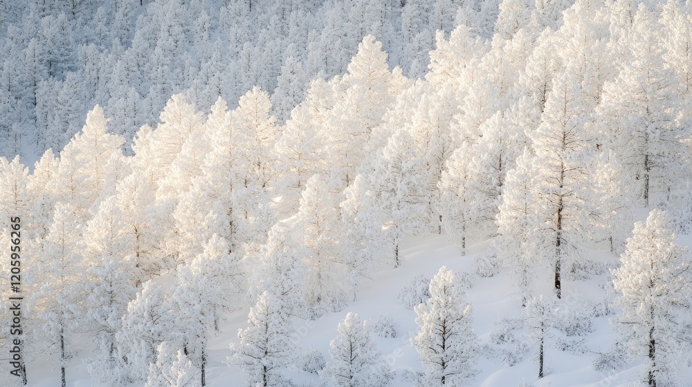 Winter Snow Covered Forest Trees Landscape Winter Snow Covered Forest Trees Landscape