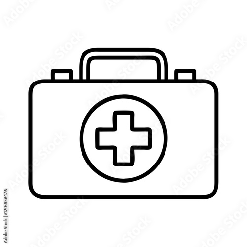 first aid kit icon, first aid kit line art - simple line art of first aid kit, perfect for first aid kit logos and icons