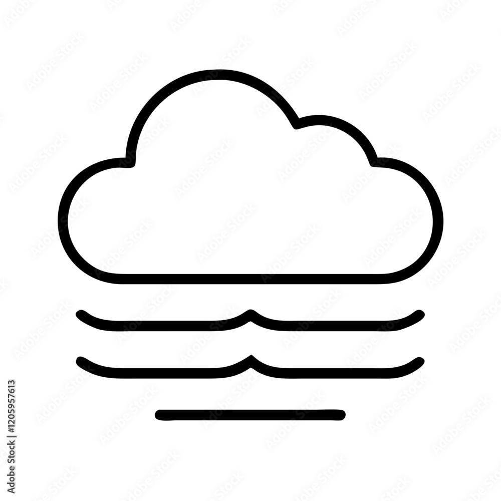fog icon, fog line art - simple line art of fog, perfect for fog logos and icons fog icon, fog line art - simple line art of fog, perfect for fog logos and icons