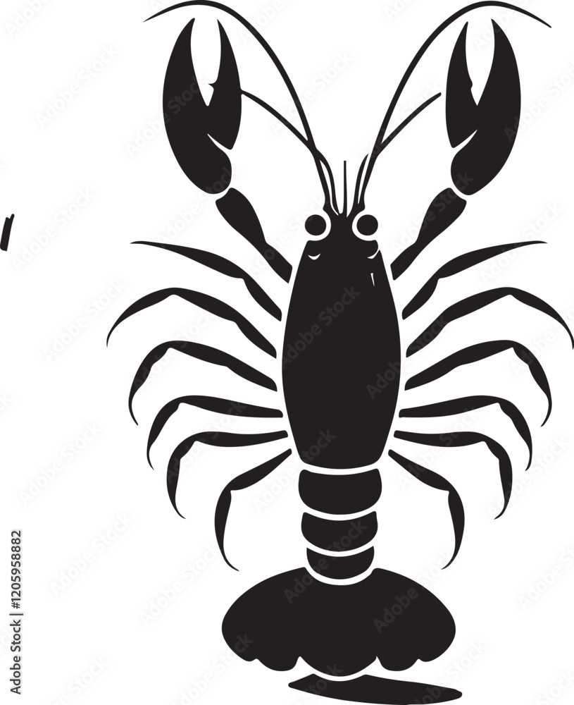 Obraz premium the shrimp silhouette, shrimp vector image