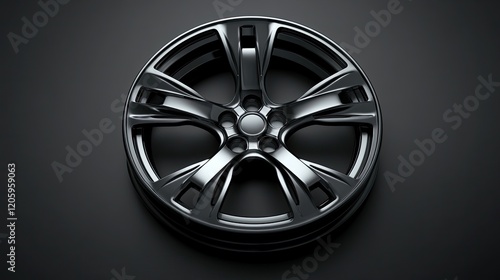 Sleek Black Alloy Wheel Design Automotive Rim photo