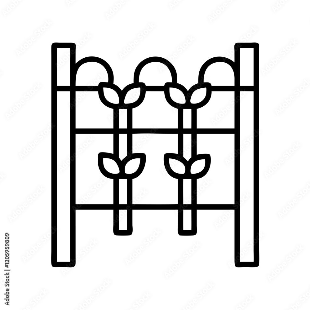 garden trellis icon, garden trellis line art - simple line art of garden trellis, perfect for garden trellis logos and icons garden trellis icon, garden trellis line art - simple line art of garden trellis, perfect for garden trellis logos and icons