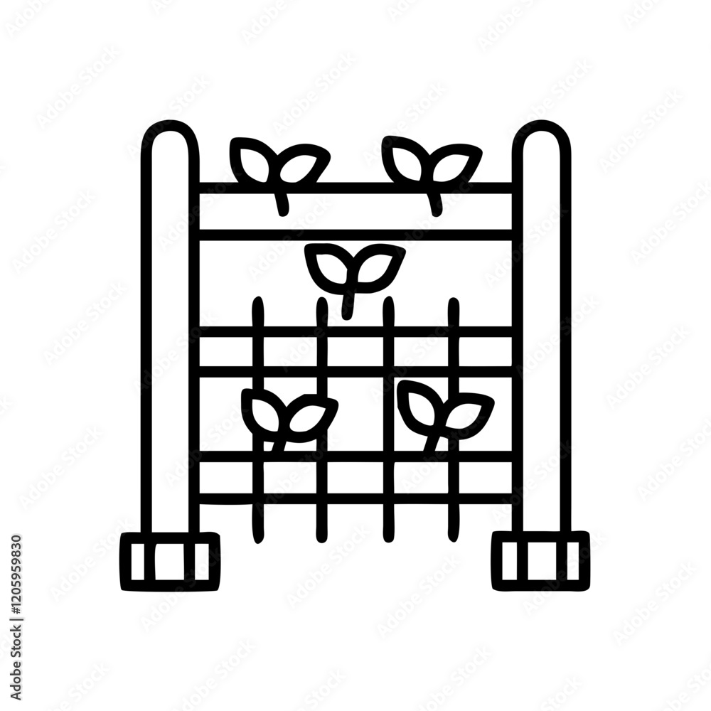 garden trellis icon, garden trellis line art - simple line art of garden trellis, perfect for garden trellis logos and icons garden trellis icon, garden trellis line art - simple line art of garden trellis, perfect for garden trellis logos and icons