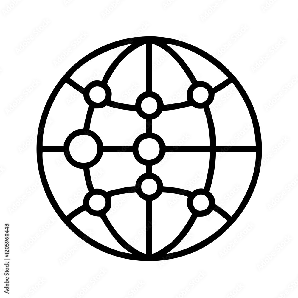 global network icon, global network line art - simple line art of global network, perfect for global network logos and icons global network icon, global network line art - simple line art of global network, perfect for global network logos and icons