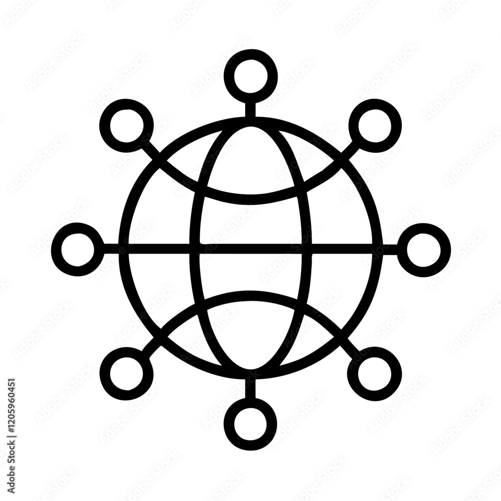 global network icon, global network line art - simple line art of global network, perfect for global network logos and icons global network icon, global network line art - simple line art of global network, perfect for global network logos and icons