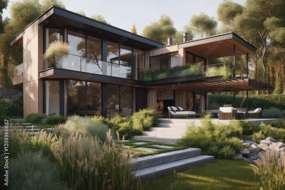 Modern Wood And Glass Home nestled in a Lush Forest Setting Modern Wood And Glass Home nestled in a Lush Forest Setting