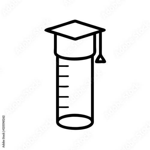 graduated cylinder icon, graduated cylinder line art - simple line art of graduated cylinder, perfect for graduated cylinder logos and icons