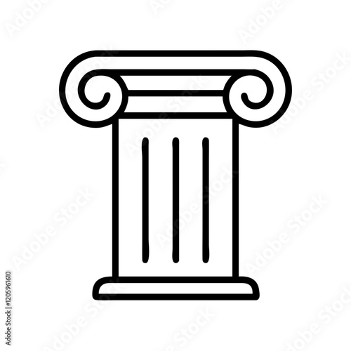 greek column icon, greek column line art - simple line art of greek column, perfect for greek column logos and icons