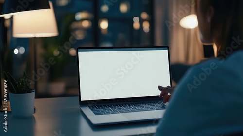 Wallpaper Mural Enthusiastic entrepreneur presenting a laptop screen with mockup space, ideal for app or website promotion Torontodigital.ca