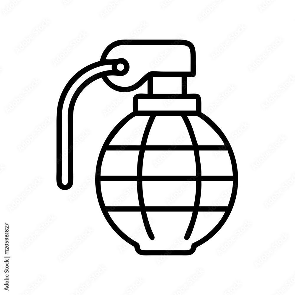 grenade icon, grenade line art - simple line art of grenade, perfect for grenade logos and icons