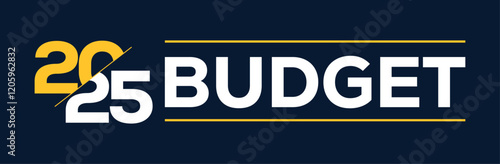 Budget 2025 logo design, 2025 budget banner design templates vector