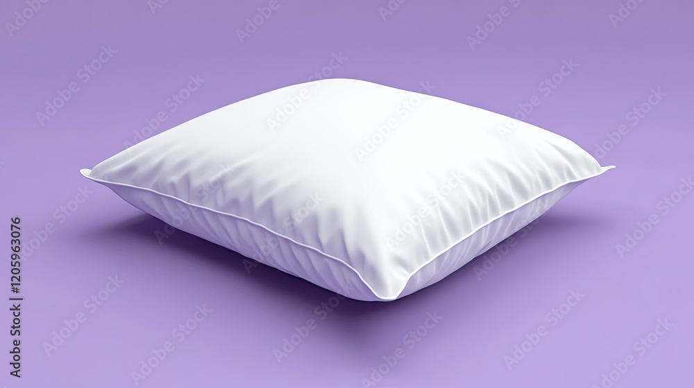 White Square Pillow on Purple Background White Square Pillow on Purple Background