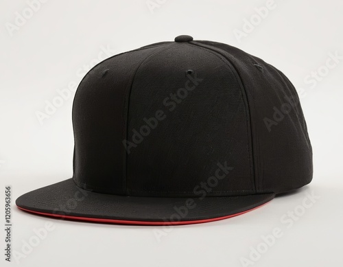 Wallpaper Mural Stylish black snapback cap with a contrasting red brim, perfect for casual wear. Torontodigital.ca