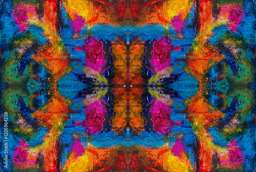 Kaleidoscopic Abstract Art with Vibrant Multicolor Patterns and Intricate Swirl Designs