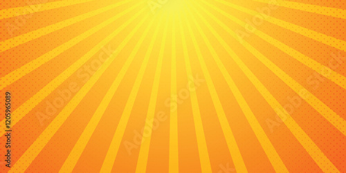 Orange sunburst background vector design. comic background with retro rays background.
