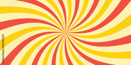 Red and Yellow sunburst background vector design. comic background with retro rays background.
