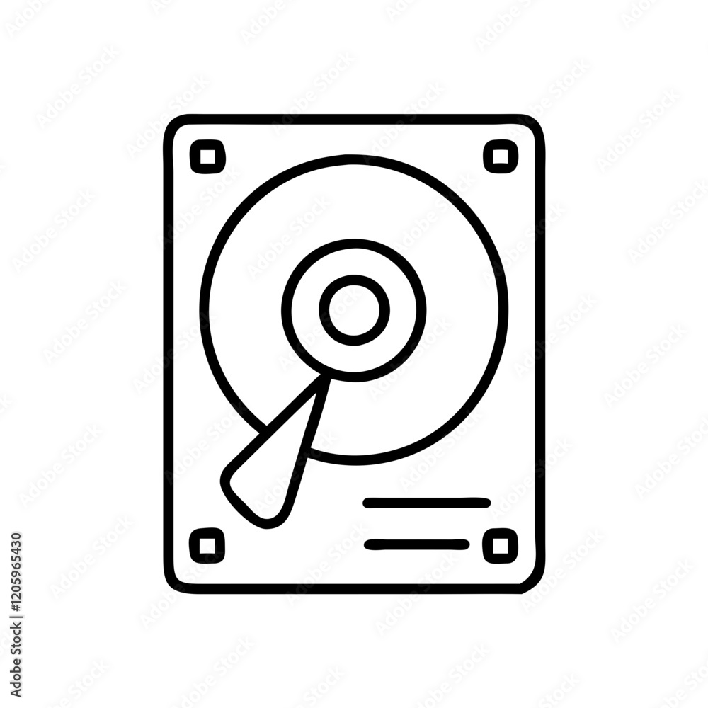 hard drive icon, hard drive line art - simple line art of hard drive, perfect for hard drive logos and icons hard drive icon, hard drive line art - simple line art of hard drive, perfect for hard drive logos and icons
