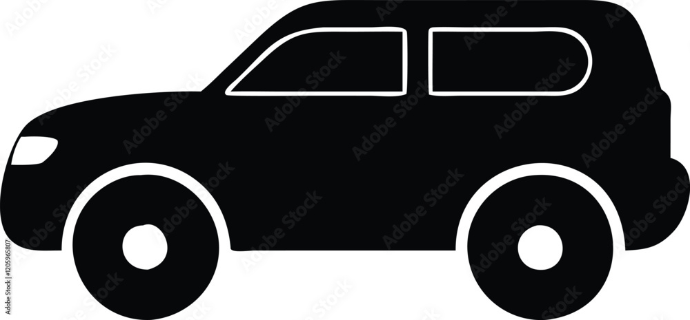 Luxury suv vector icon, stylish car flat icon, black car illustration Luxury suv vector icon, stylish car flat icon, black car illustration