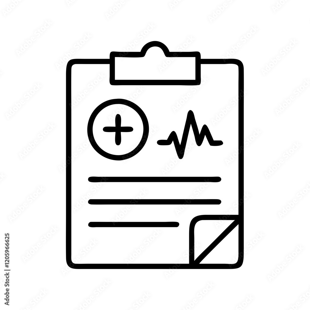 health record icon, health record line art - simple line art of health record, perfect for health record logos and icons health record icon, health record line art - simple line art of health record, perfect for health record logos and icons