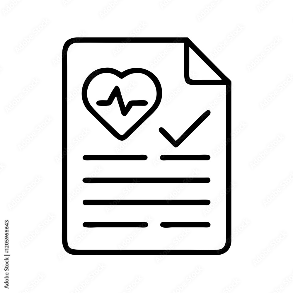 health record icon, health record line art - simple line art of health record, perfect for health record logos and icons health record icon, health record line art - simple line art of health record, perfect for health record logos and icons