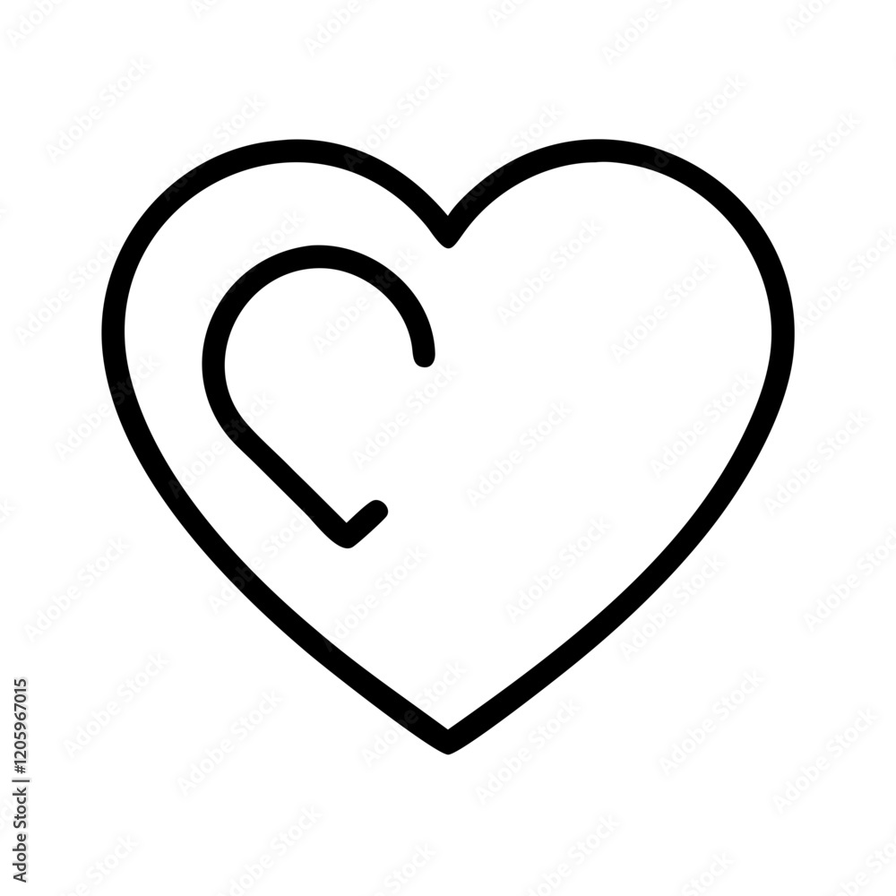 heart icon, heart line art - simple line art of heart, perfect for heart logos and icons heart icon, heart line art - simple line art of heart, perfect for heart logos and icons
