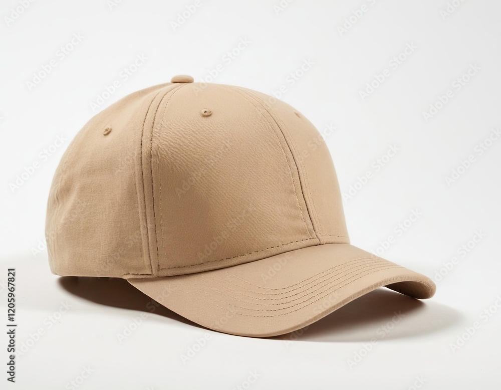Fototapeta premium A beige baseball cap showcasing a simple and modern design.