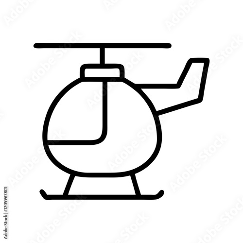 helicopter icon, helicopter line art - simple line art of helicopter, perfect for helicopter logos and icons