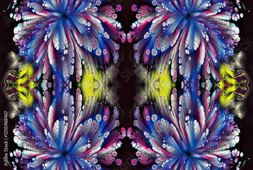 Kaleidoscopic Abstract Art with Vibrant Multicolor Patterns and Intricate Swirl Designs