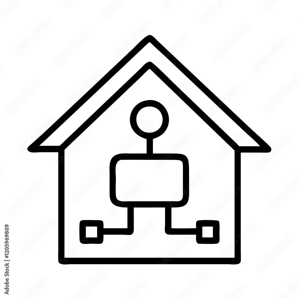 home hub icon, home hub line art - simple line art of home hub, perfect for home hub logos and icons home hub icon, home hub line art - simple line art of home hub, perfect for home hub logos and icons