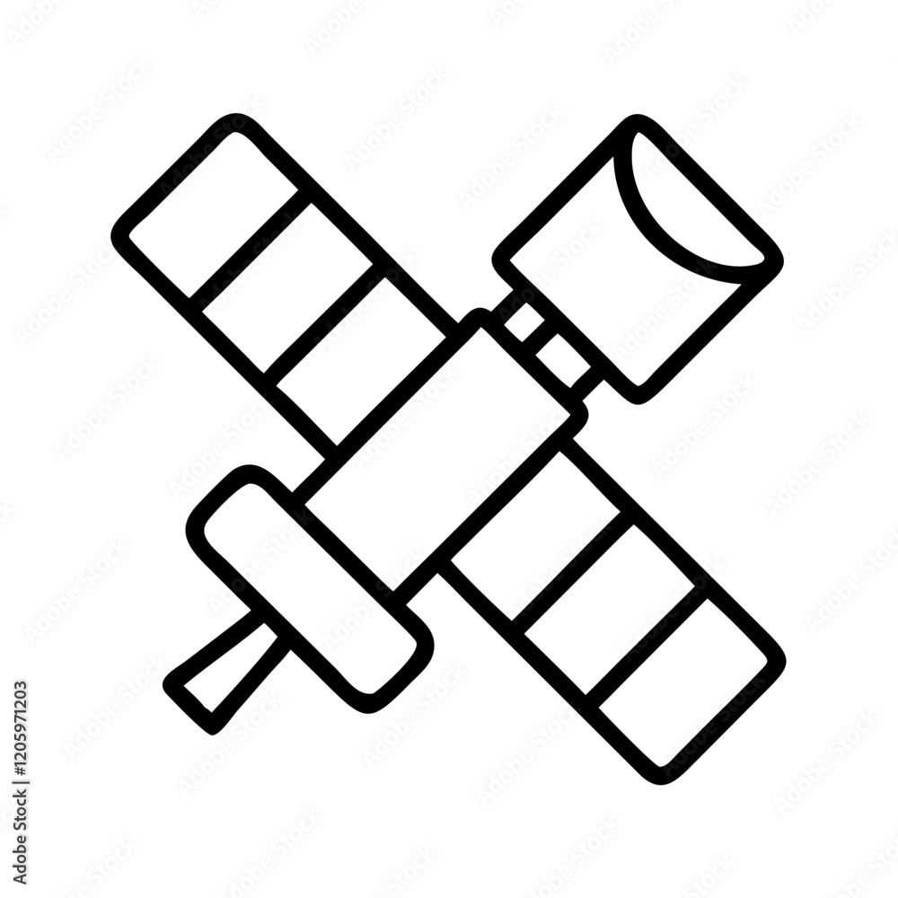 hubble telescope icon, hubble telescope line art - simple line art of hubble telescope, perfect for hubble telescope logos and icons hubble telescope icon, hubble telescope line art - simple line art of hubble telescope, perfect for hubble telescope logos and icons