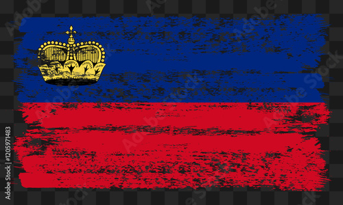Liechtenstein flag in grunge style