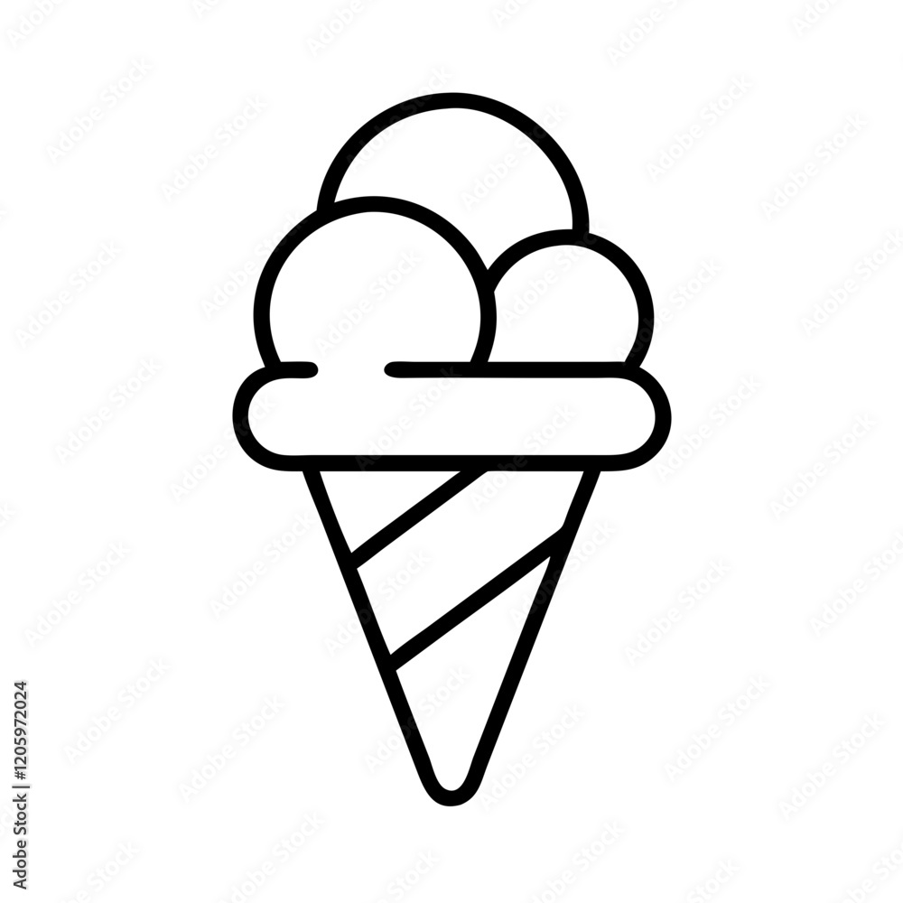 ice cream cone icon, ice cream cone line art - simple line art of ice cream cone, perfect for ice cream cone logos and icons ice cream cone icon, ice cream cone line art - simple line art of ice cream cone, perfect for ice cream cone logos and icons