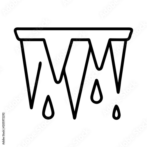 icicles icon, icicles line art - simple line art of icicles, perfect for icicles logos and icons
