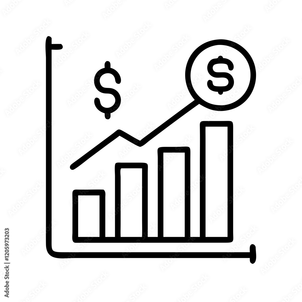 investment chart icon, investment chart line art - simple line art of investment chart, perfect for investment chart logos and icons investment chart icon, investment chart line art - simple line art of investment chart, perfect for investment chart logos and icons