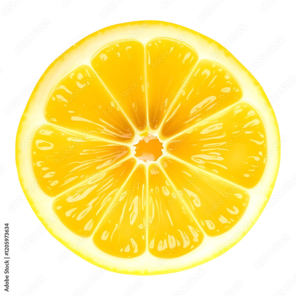 Cross Section of a Freshly Cut Lemon Half Cross Section of a Freshly Cut Lemon Half