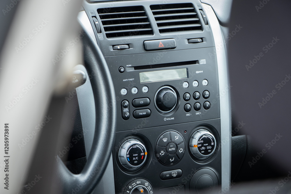 Fototapeta premium close up view of a car interioir