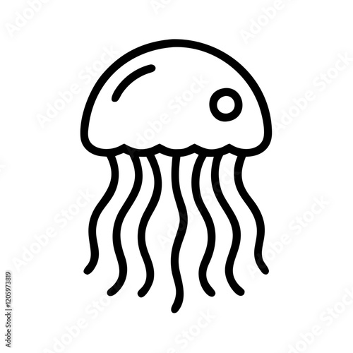 jellyfish icon, jellyfish line art - simple line art of jellyfish, perfect for jellyfish logos and icons photo