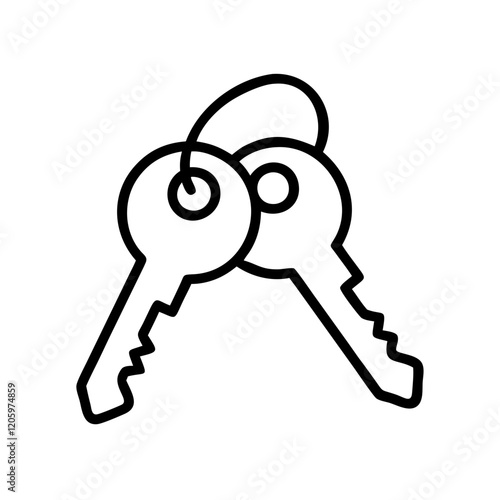 keys icon, keys line art - simple line art of keys, perfect for keys logos and icons