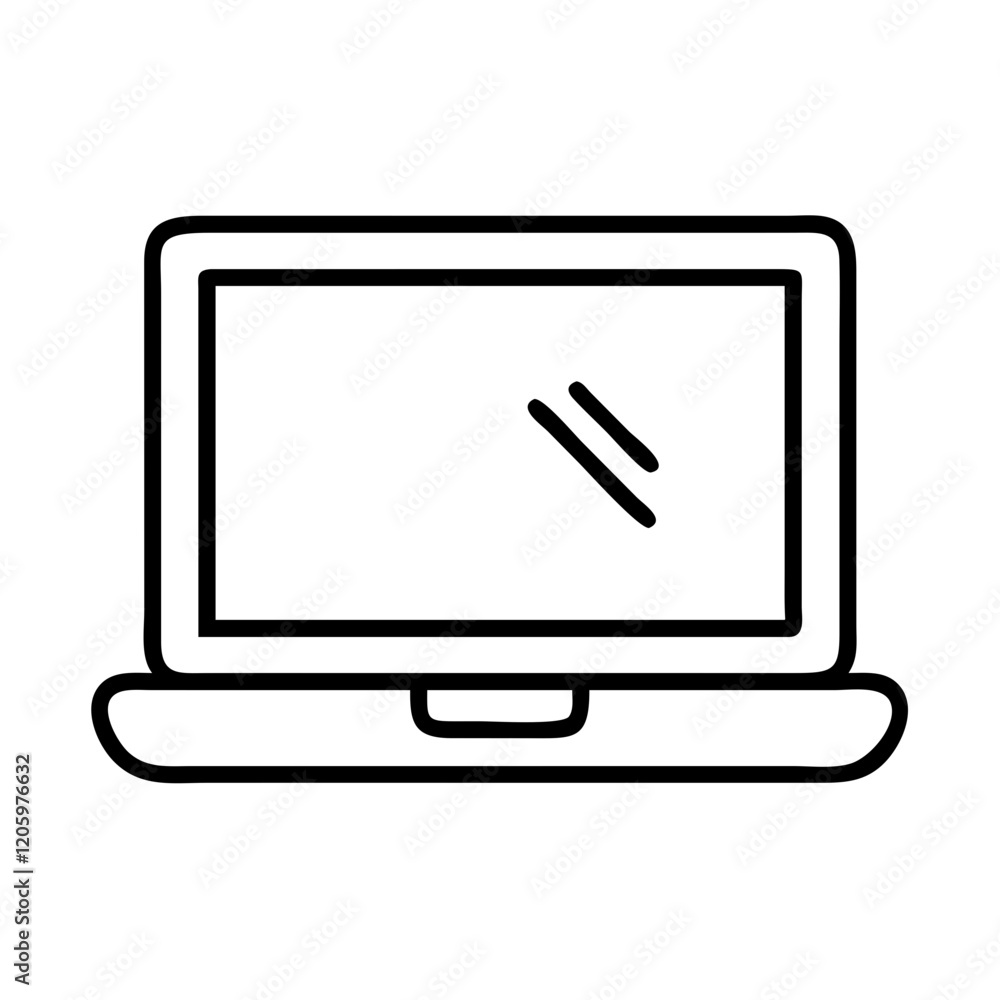 laptop screen icon, laptop screen line art - simple line art of laptop screen, perfect for laptop screen logos and icons laptop screen icon, laptop screen line art - simple line art of laptop screen, perfect for laptop screen logos and icons